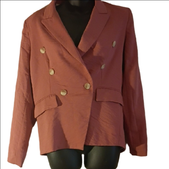 bishop + young Jackets & Blazers - NWT Bishop + young ( Anthropologie) Double-Breasted Rosey/ Salmon Blazer.